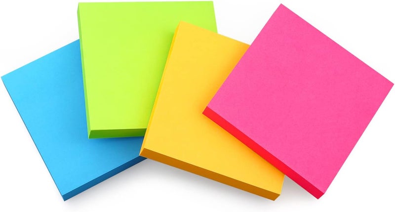Eastern Wolf Sticky Notes 3x3 Self-Stick Notes Bright Colors Sticky Notes 4 Pads 100 Sheets/Pad (Bright) - Image 2